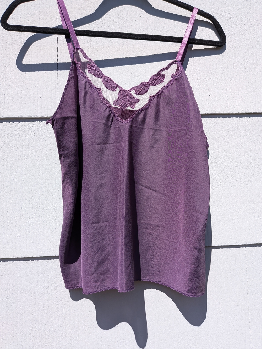 Women's Purple Lace-Trim Cami Tank Top